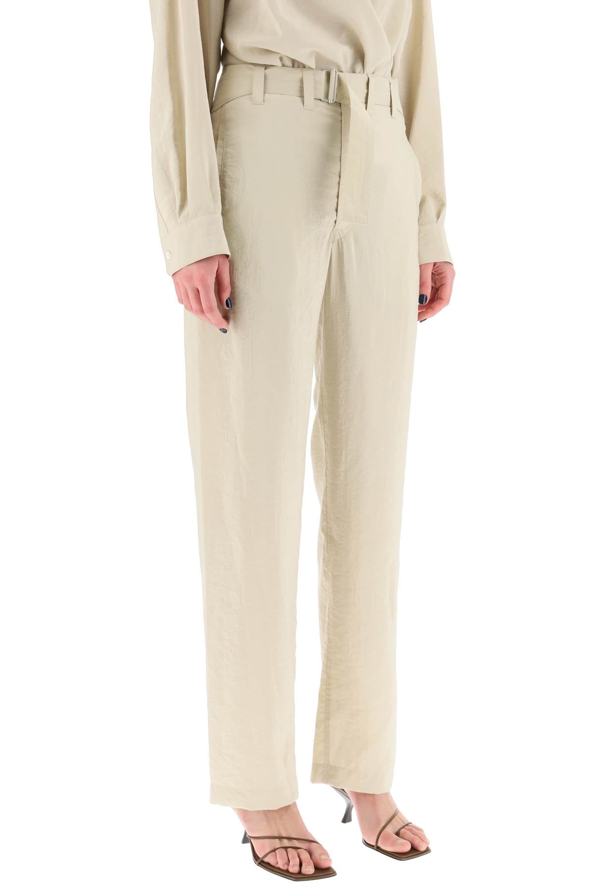 Lemaire Lemaire belted pants in dry silk