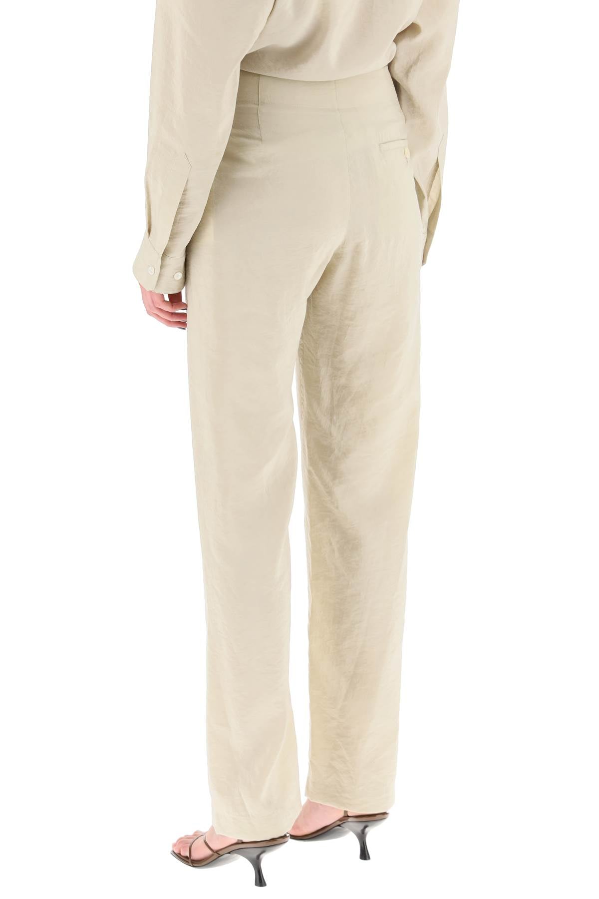 Lemaire Lemaire belted pants in dry silk