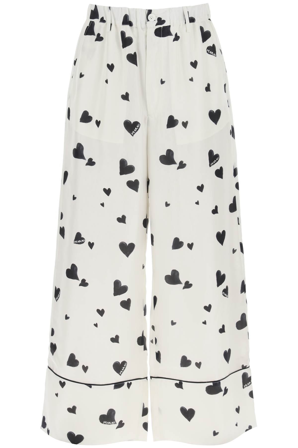 Marni Marni pajama pants with bunch of hearts motif