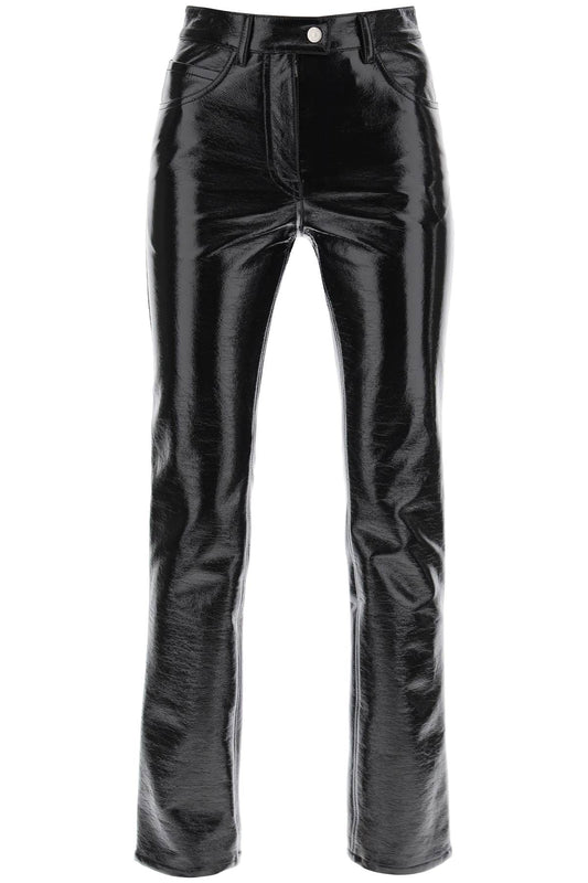 Courreges Courreges vinyl-effect coated cotton pants