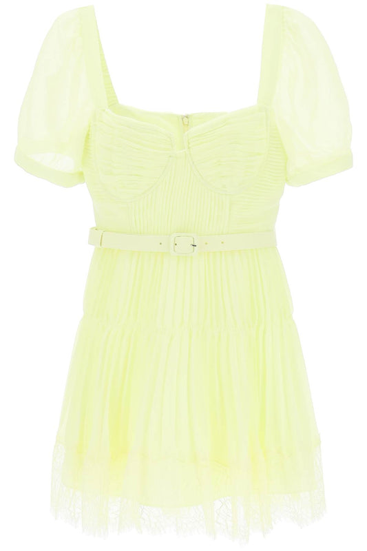 Self Portrait Self portrait pleated chiffon mini dress