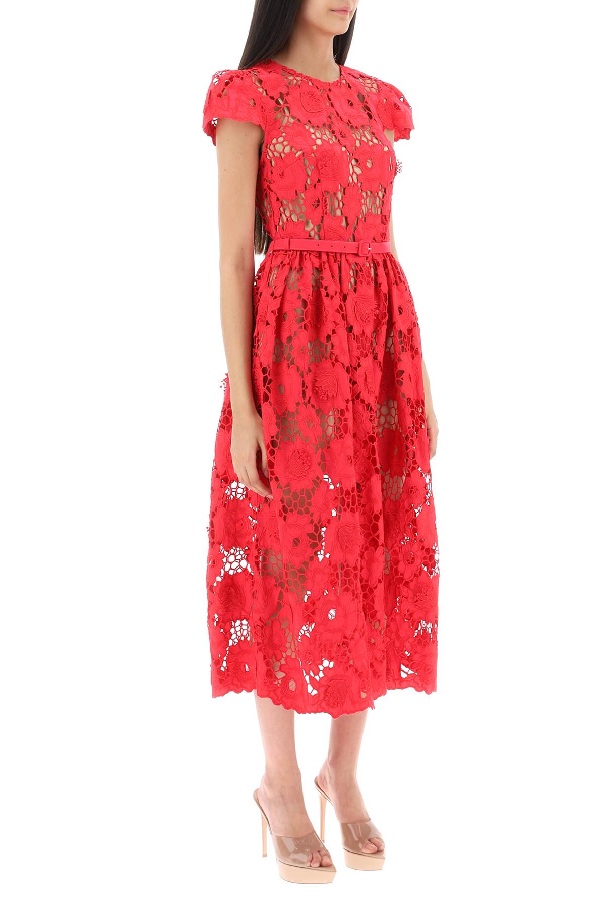 Self Portrait Self portrait 'poppy' midi dress in 3d floral lace