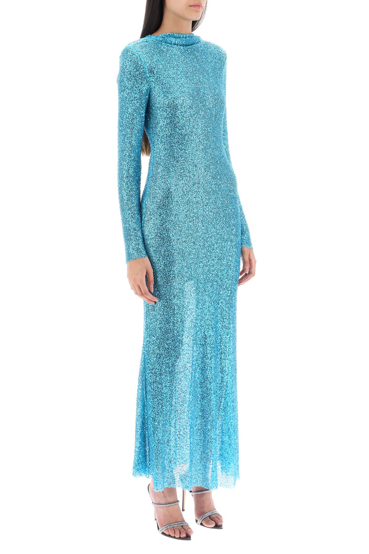 Self Portrait Self portrait long-sleeved maxi dress with sequins and beads