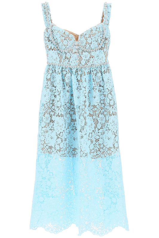 Self Portrait Self portrait midi dress in floral lace with crystals