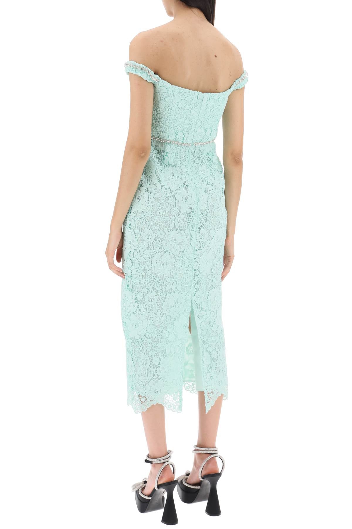 Self Portrait Self portrait midi dress in floral lace with crystals