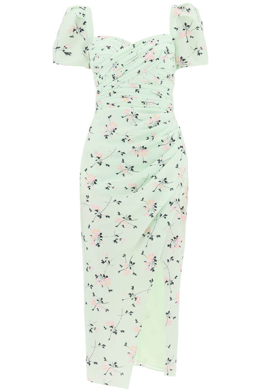 Self Portrait Self portrait 'iris' short-sleeved midi dress with floral pattern