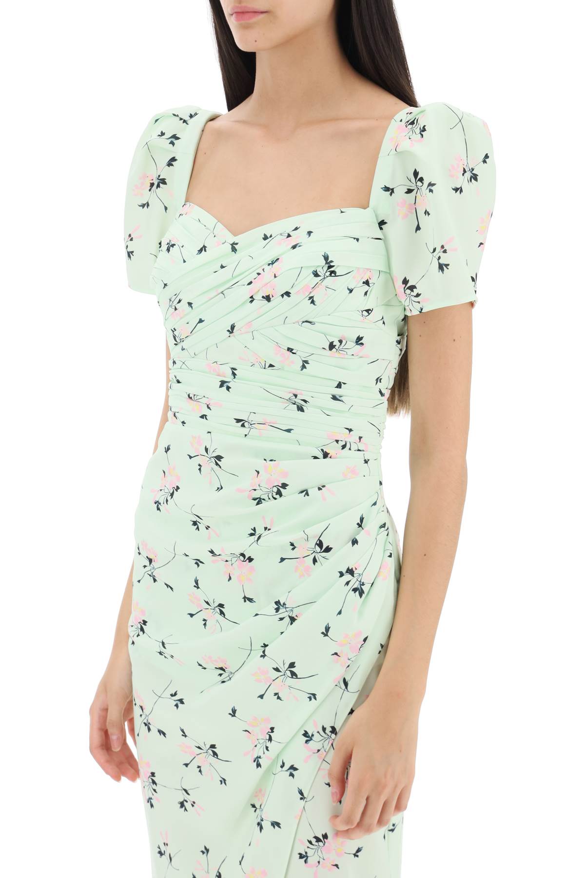 Self Portrait Self portrait 'iris' short-sleeved midi dress with floral pattern