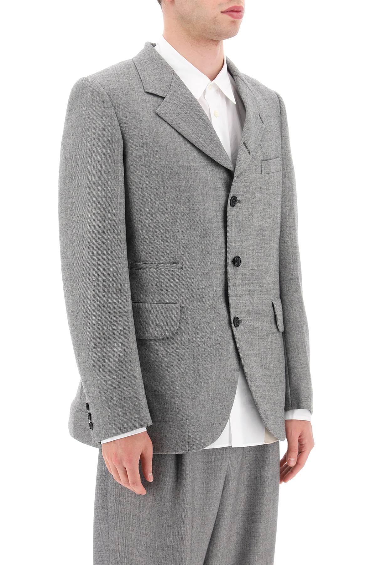 Comme Des Garcons Homme Plus Comme des garcons homme plus salt and pepper wool jacket