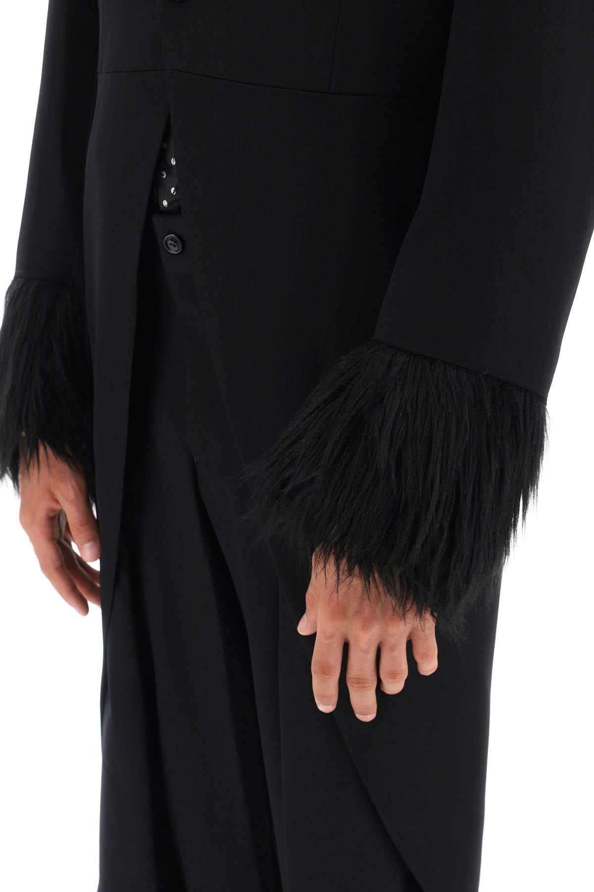 Comme Des Garcons Homme Plus Comme des garcons homme plus tailcoat with eco-fur inserts