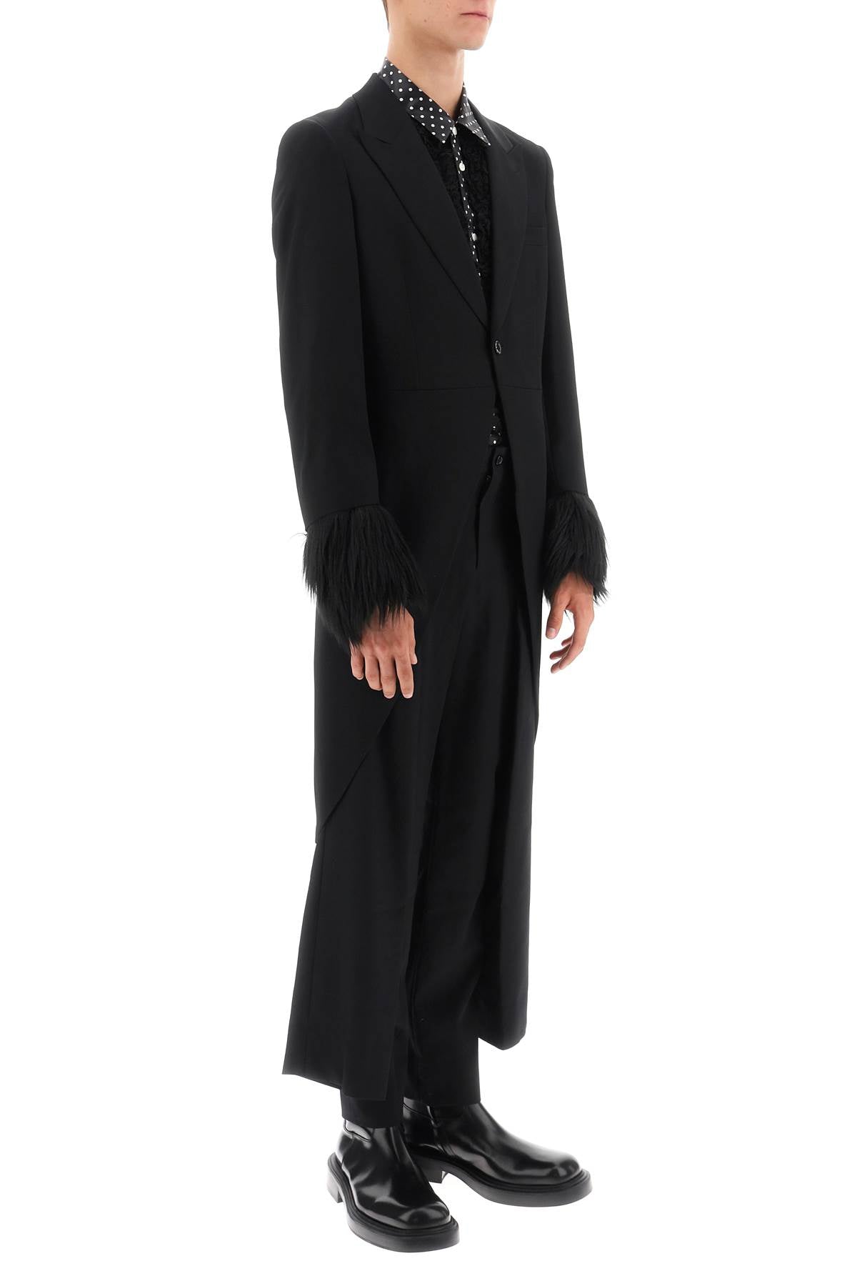 Comme Des Garcons Homme Plus Comme des garcons homme plus tailcoat with eco-fur inserts