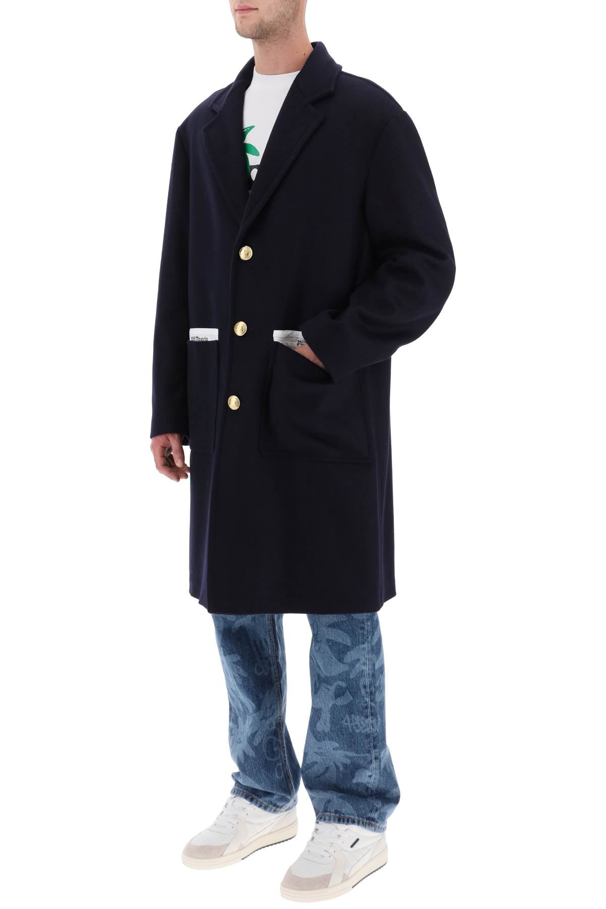 Palm Angels Palm angels sartorial tape wool cashmere coat