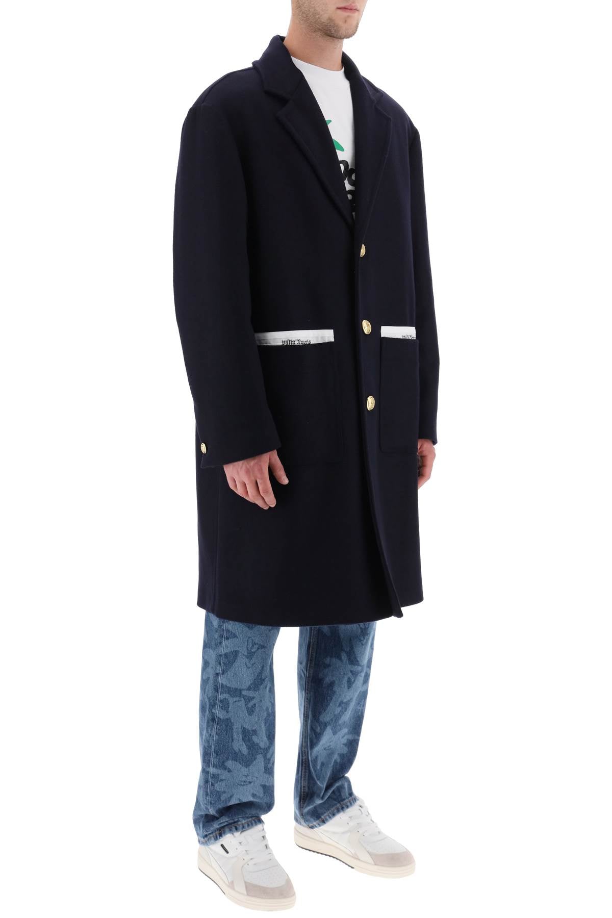 Palm Angels Palm angels sartorial tape wool cashmere coat