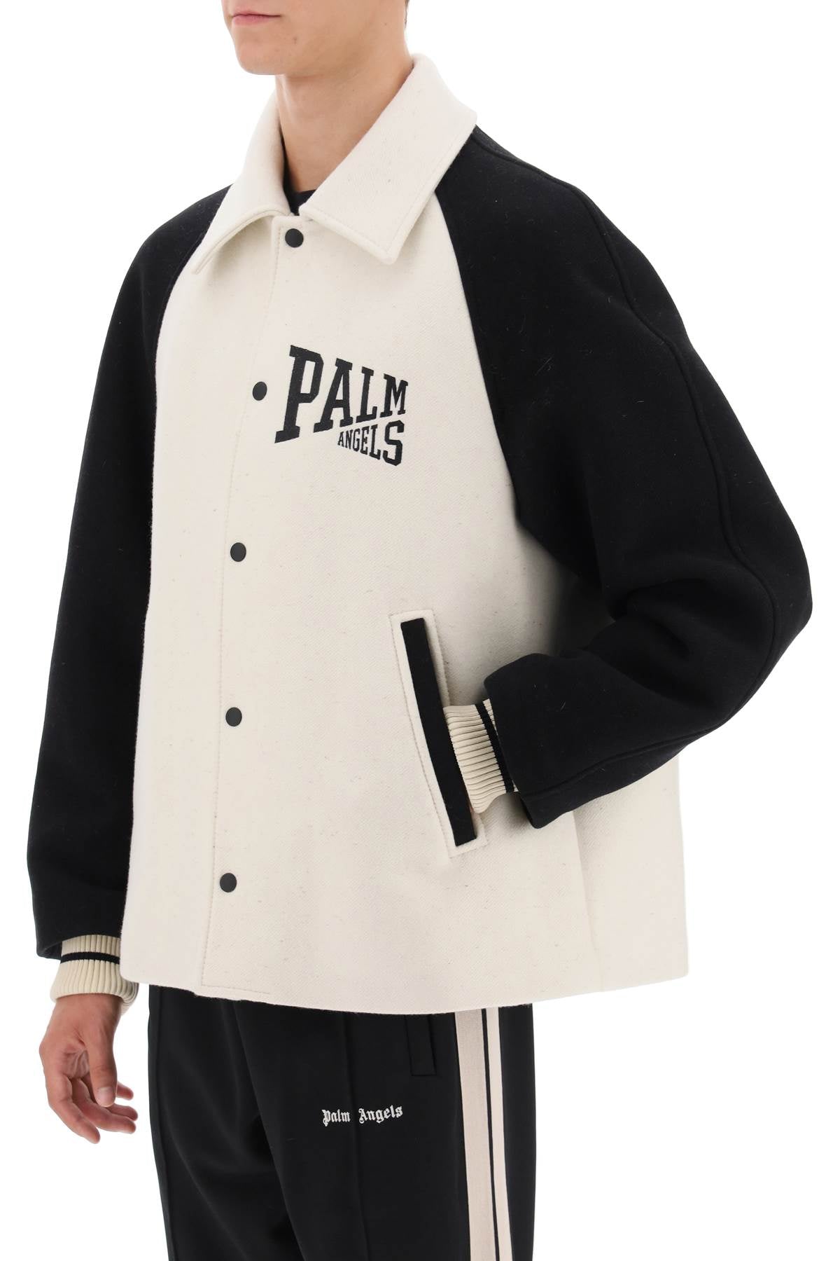 Palm Angels Palm angels wool varsity jacket with embroidery