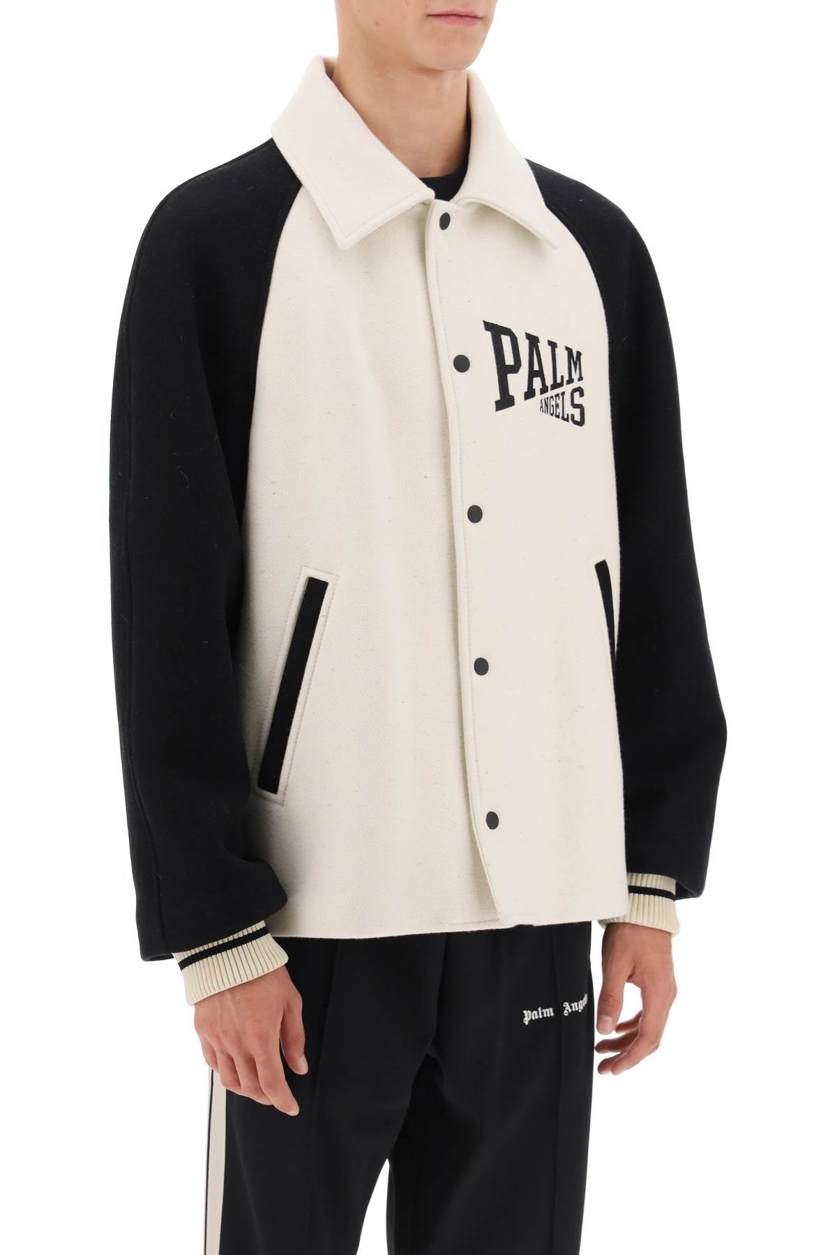 Palm Angels Palm angels wool varsity jacket with embroidery