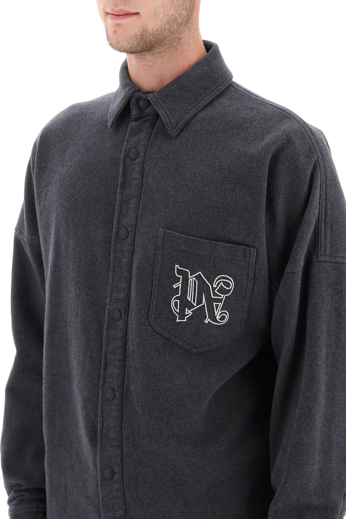 Palm Angels Palm angels pa monogram flannel overshirt