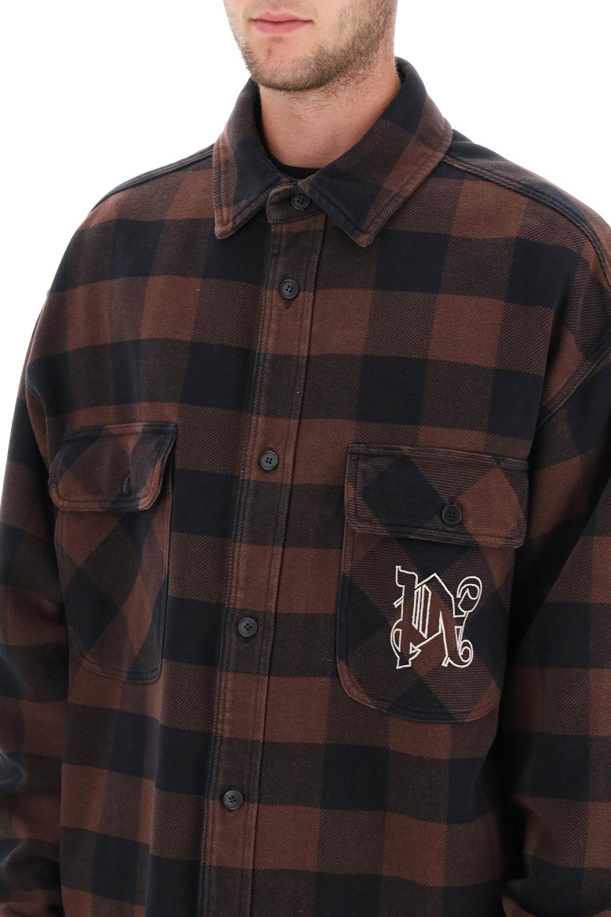 Palm Angels Palm angels flannel overshirt with check motif