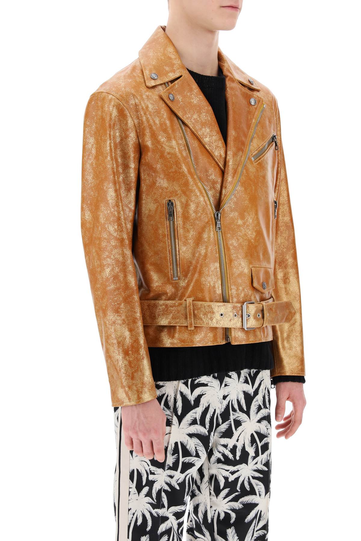 Palm Angels Palm angels pa city biker jacket in laminated leather