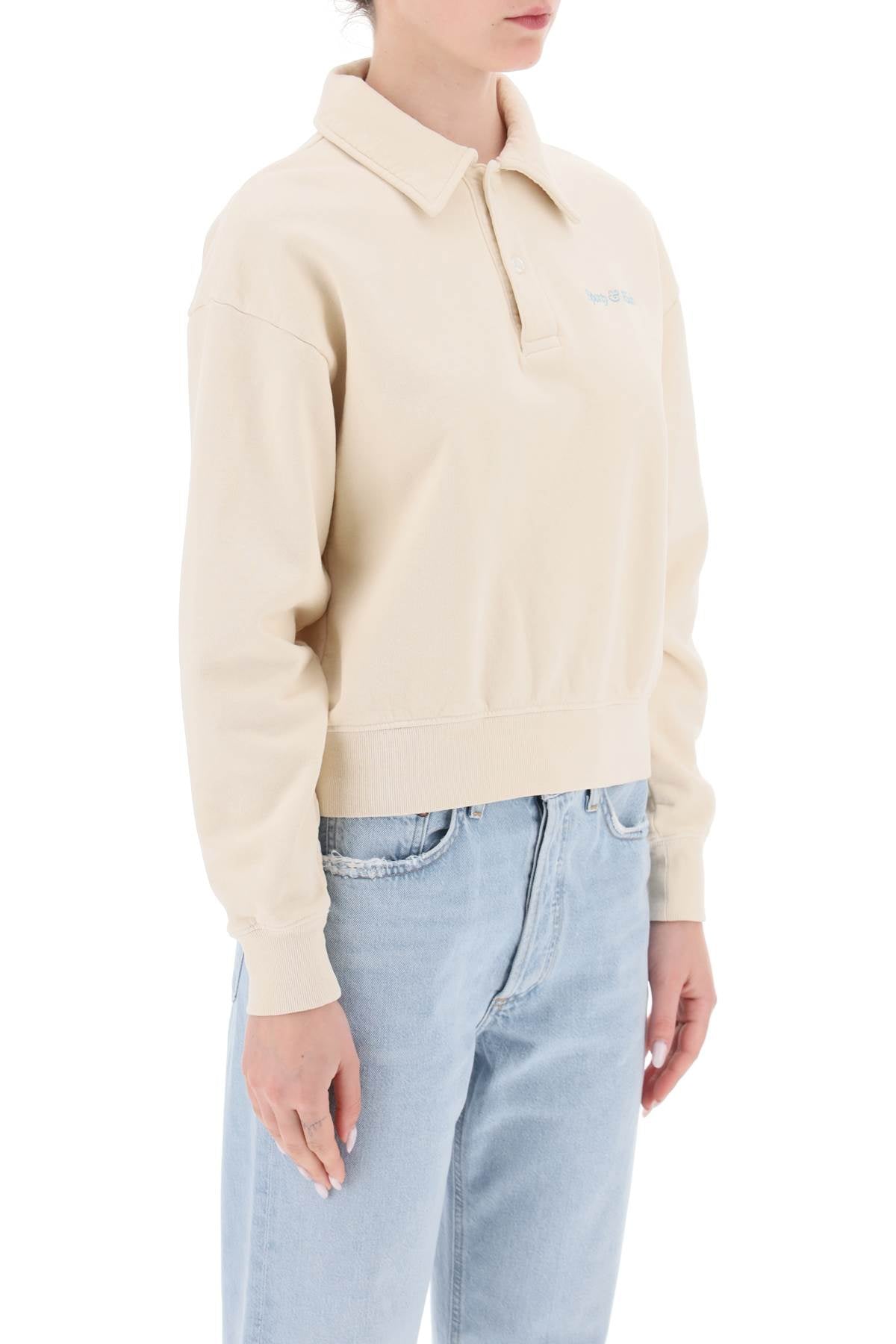 Sporty & Rich Sporty rich cropped polo sweatshirt