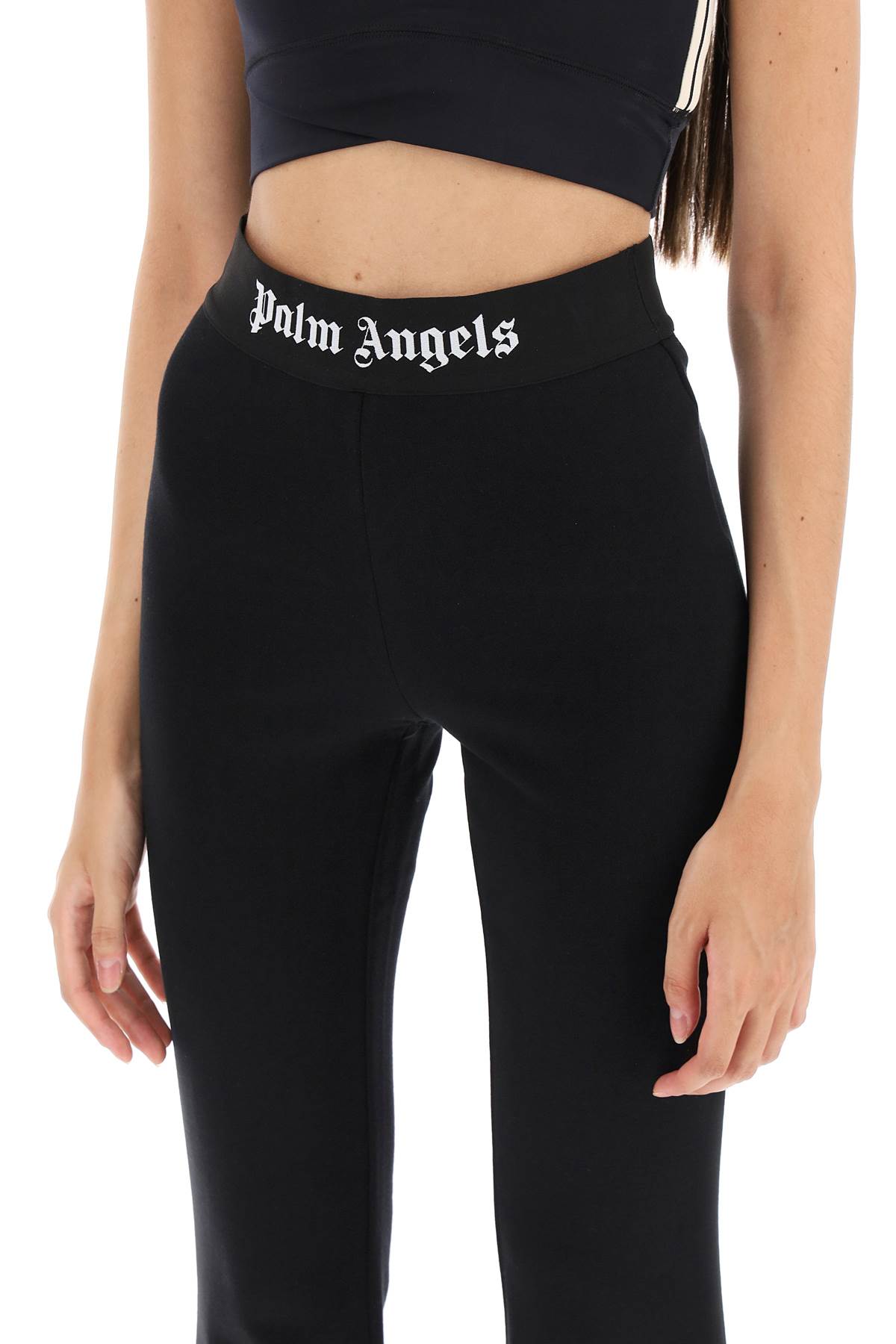 Palm Angels Palm angels flared joggers with logoed waistband