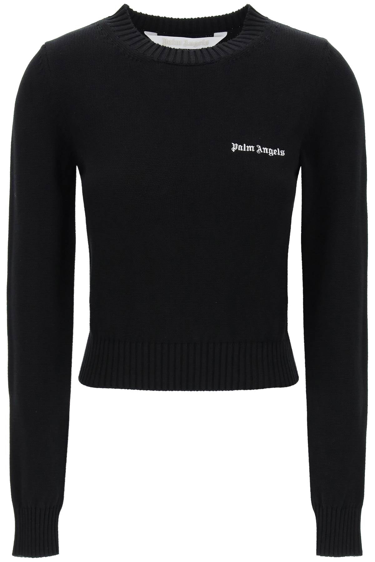 Palm Angels Palm angels pullover cropped con ricamo logo