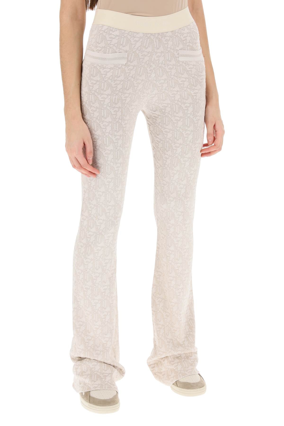 Palm Angels Palm angels monogram pants in lurex knit