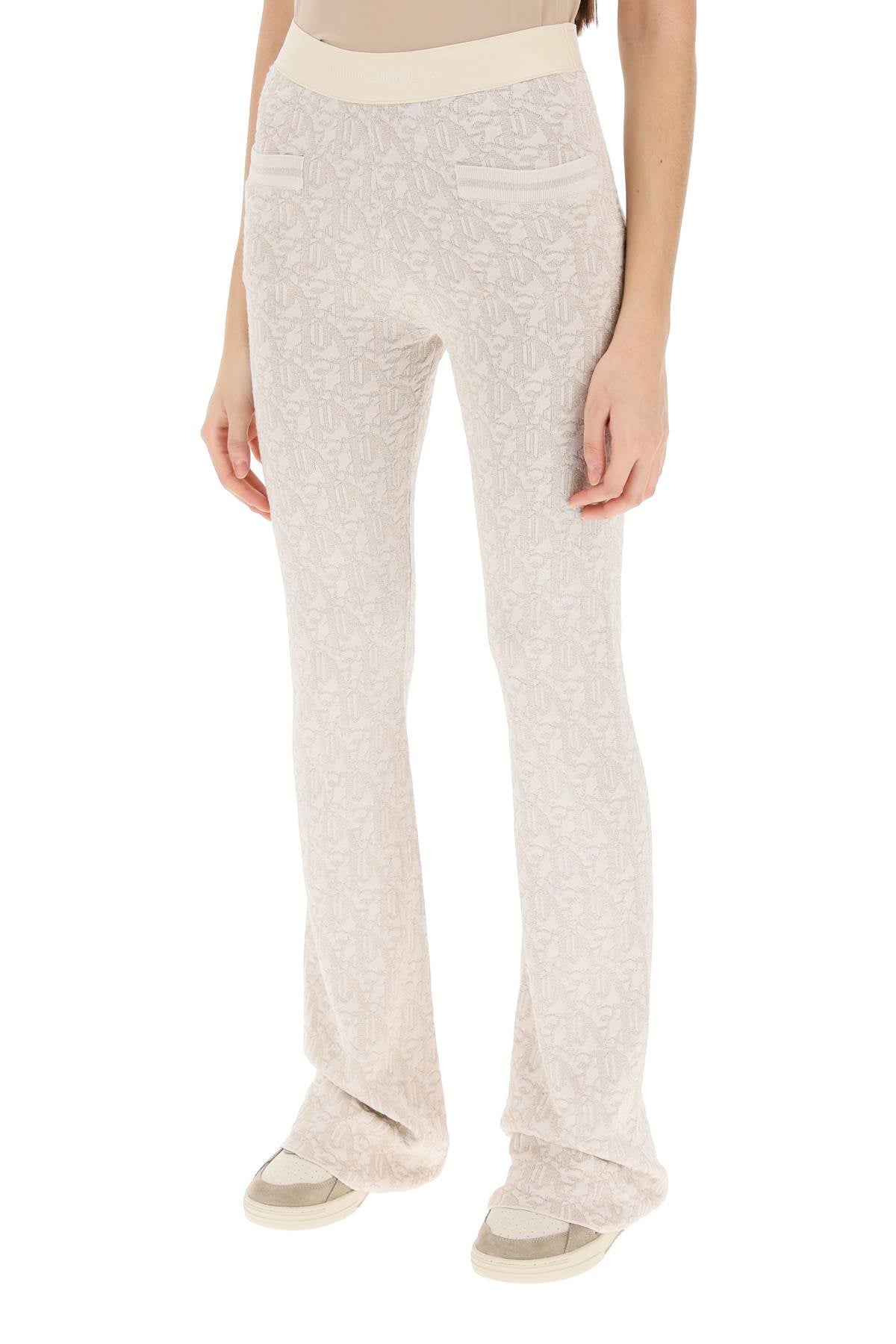 Palm Angels Palm angels monogram pants in lurex knit