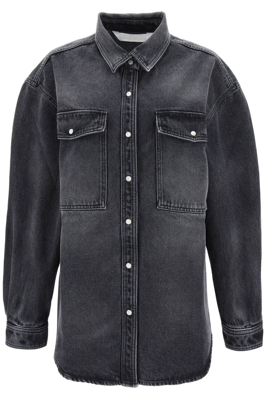 Palm Angels Palm angels oversized snap-up denim shirt