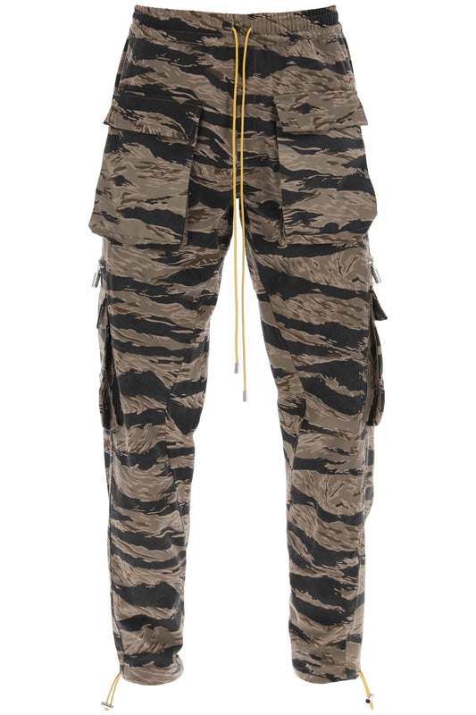 Rhude Rhude cargo pants with 'tiger camo' motif all-over