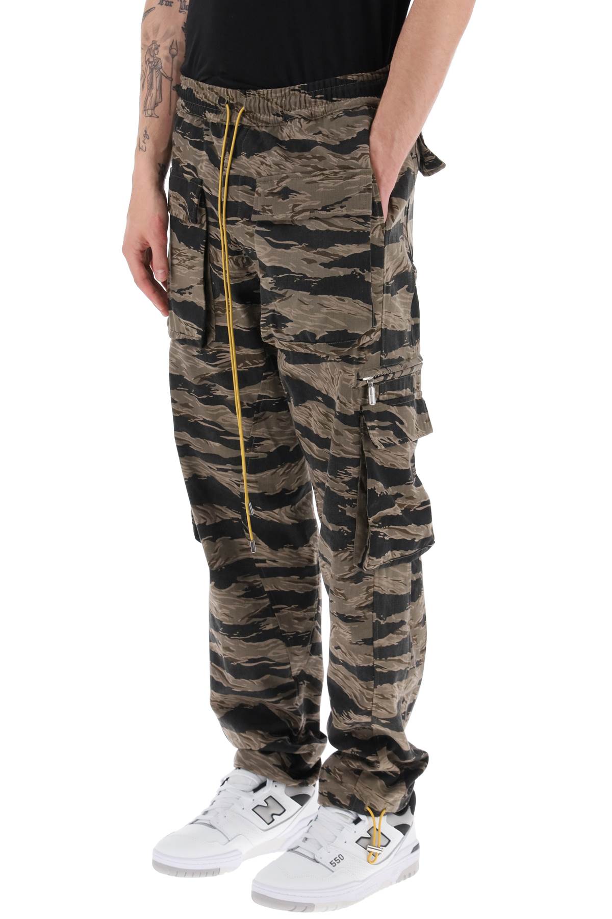 Rhude Rhude cargo pants with 'tiger camo' motif all-over