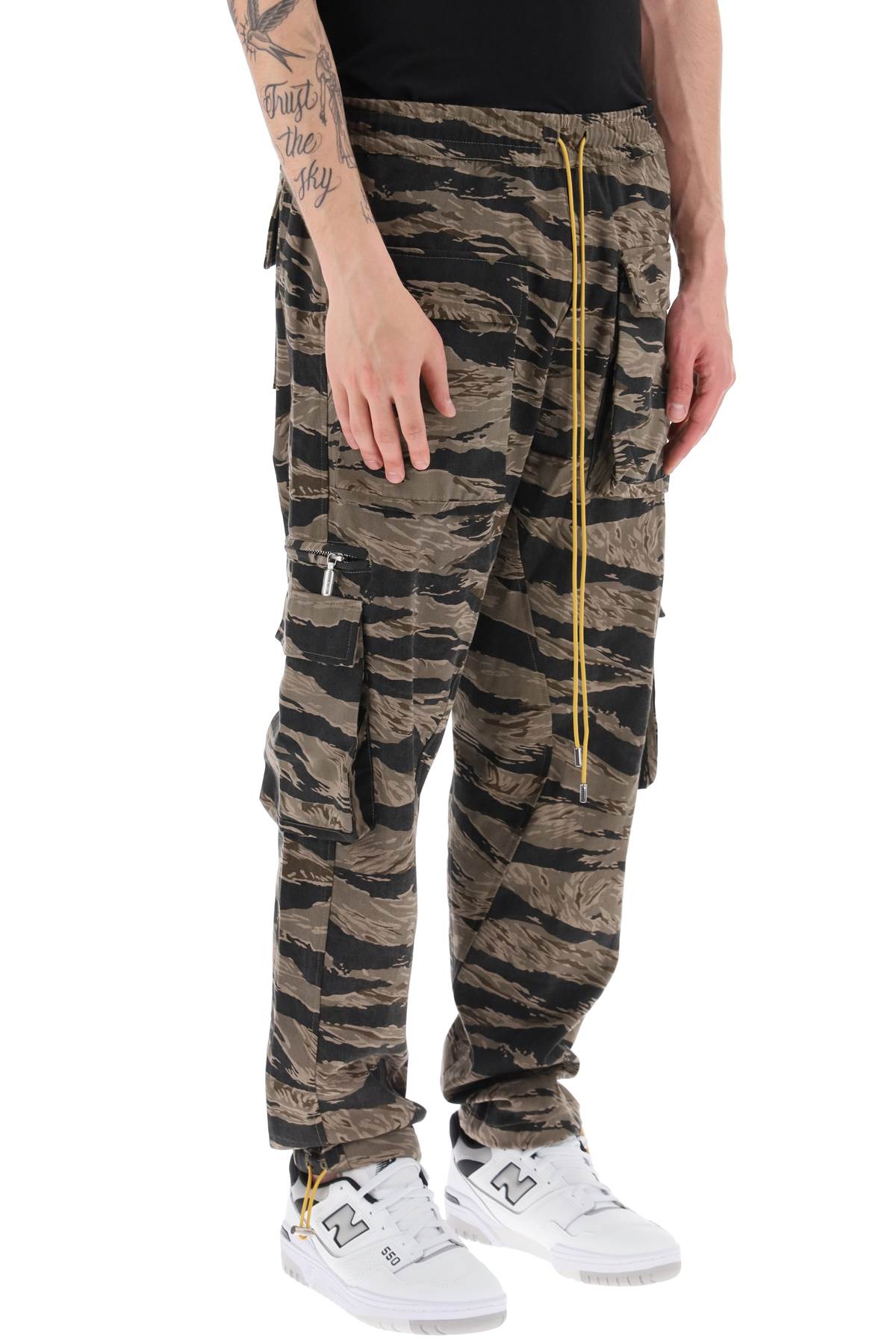 Rhude Rhude cargo pants with 'tiger camo' motif all-over