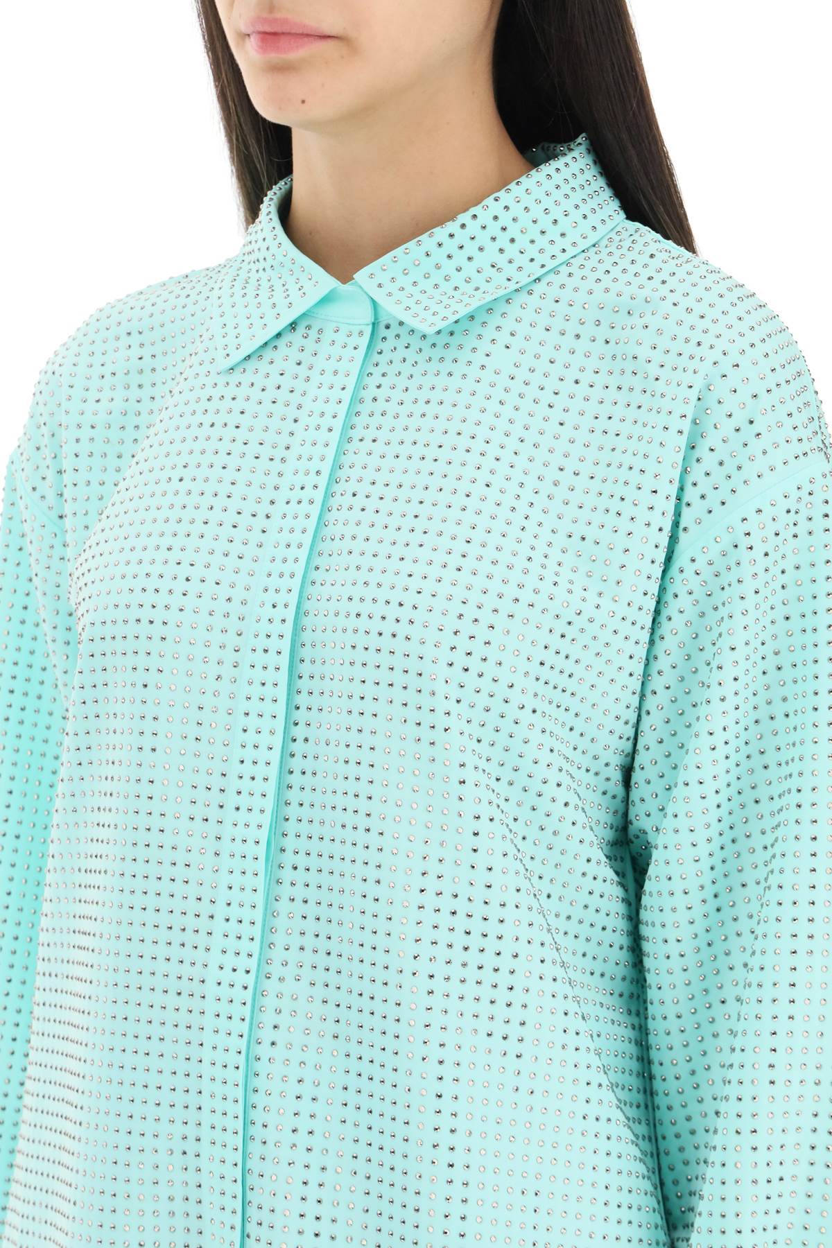 Self Portrait Self portrait rhinestone taffeta shirt