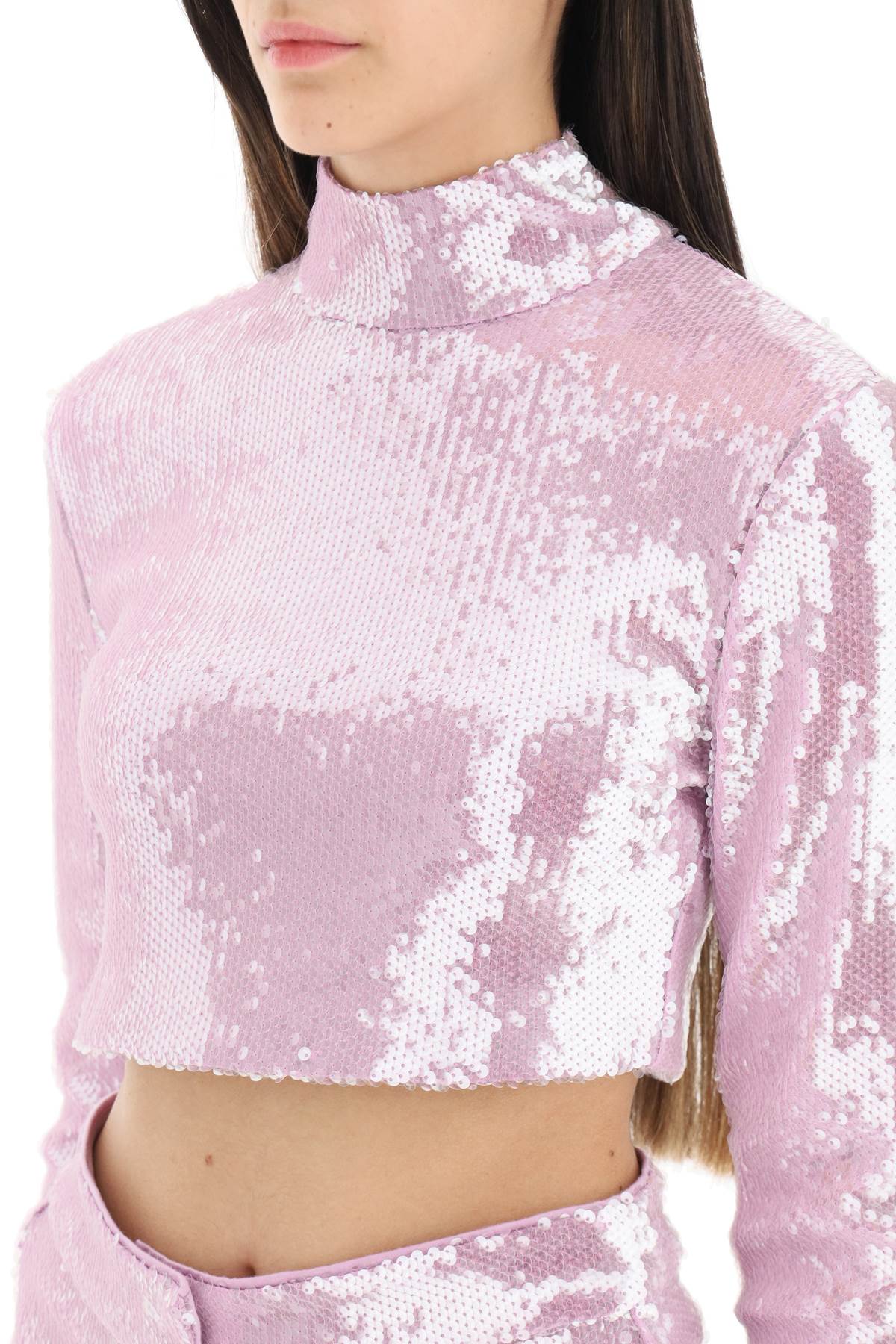 Rotate Rotate sequins high-neck top