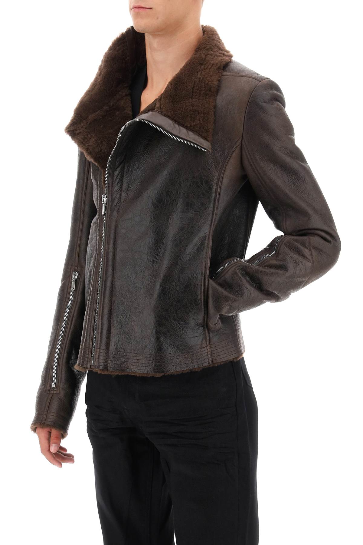 Rick Owens Rick owens 'bauhaus' shearling biker jacket