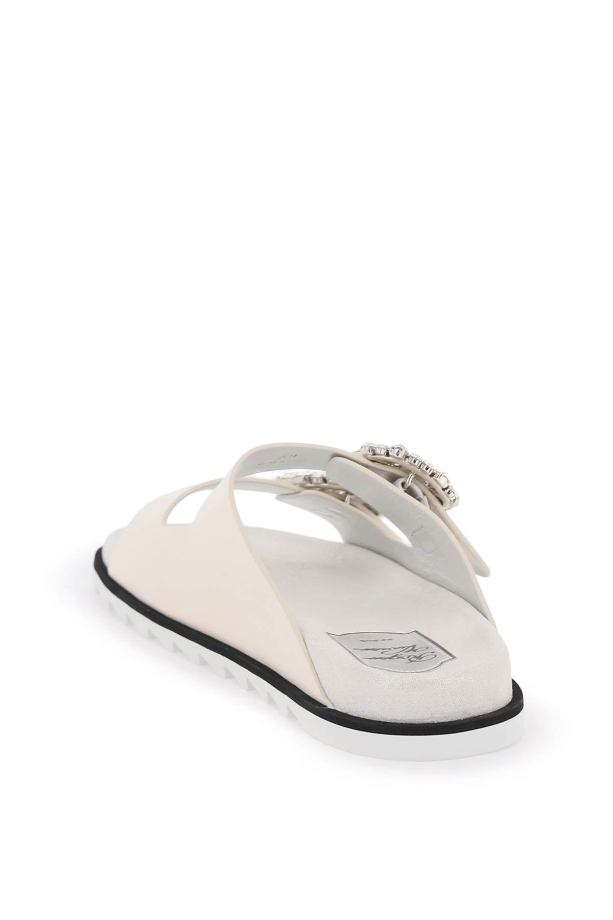 Roger Vivier Roger vivier slides slidy viv' in pelle con fibbia strass