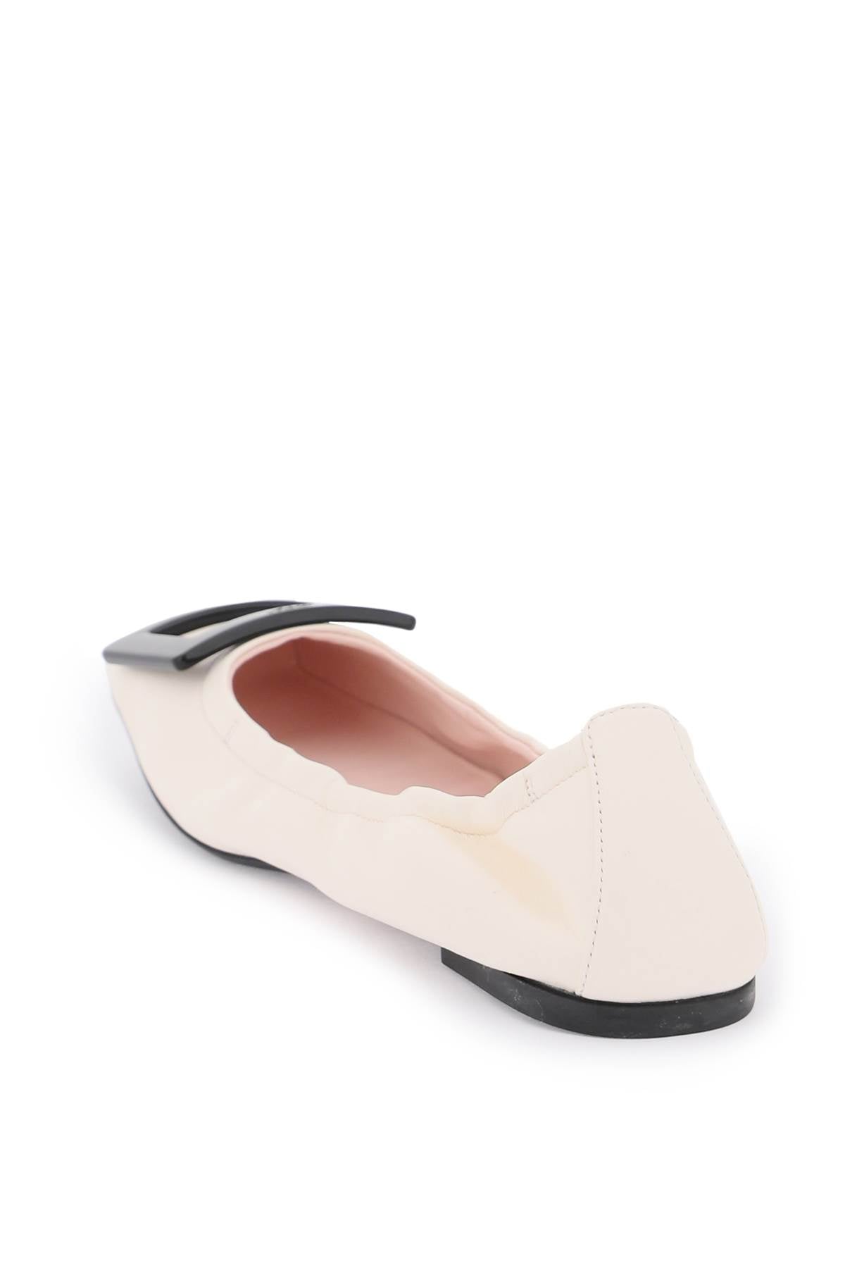 Roger Vivier Roger vivier viv' pockette nappa leather ballet flats with buckle