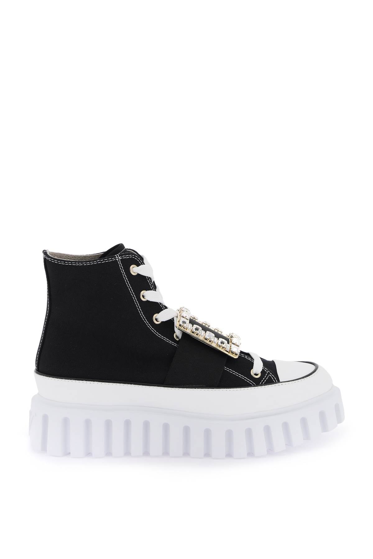 Roger Vivier Roger vivier viv' go-thick canvas high-top sneakers with buckle