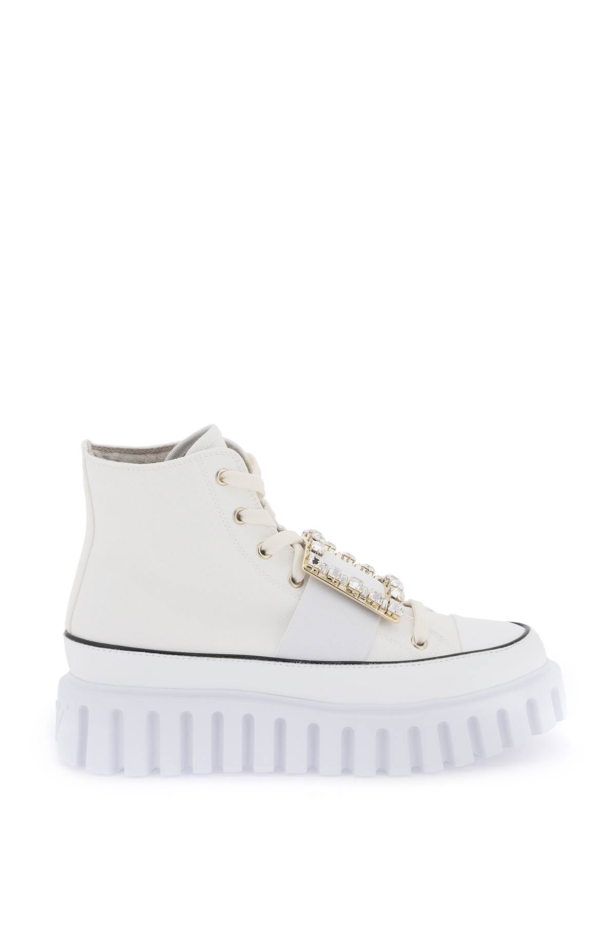 Roger Vivier Roger vivier viv' go-thick canvas high-top sneakers with buckle