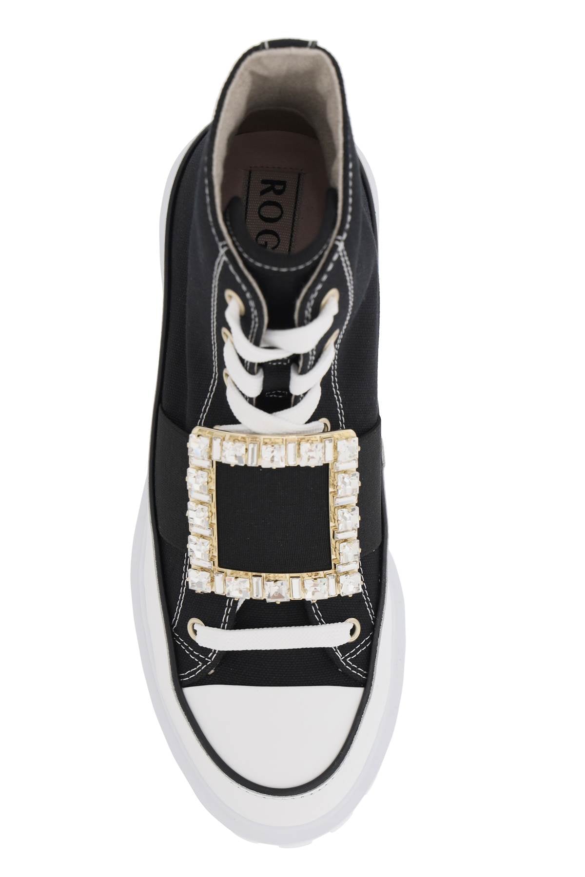 Roger Vivier Roger vivier viv' go-thick canvas high-top sneakers with buckle