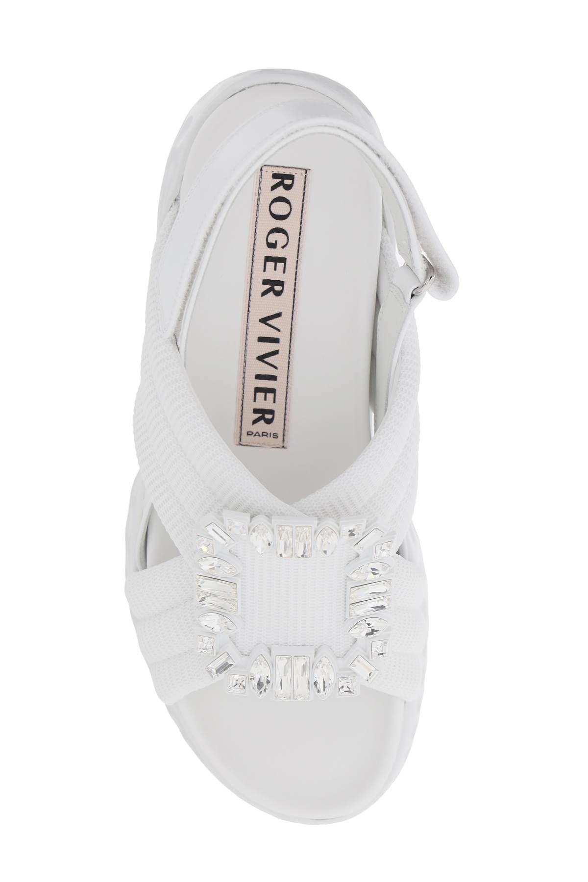 Roger Vivier Roger vivier viv' run light sandals with rhinestone buckle