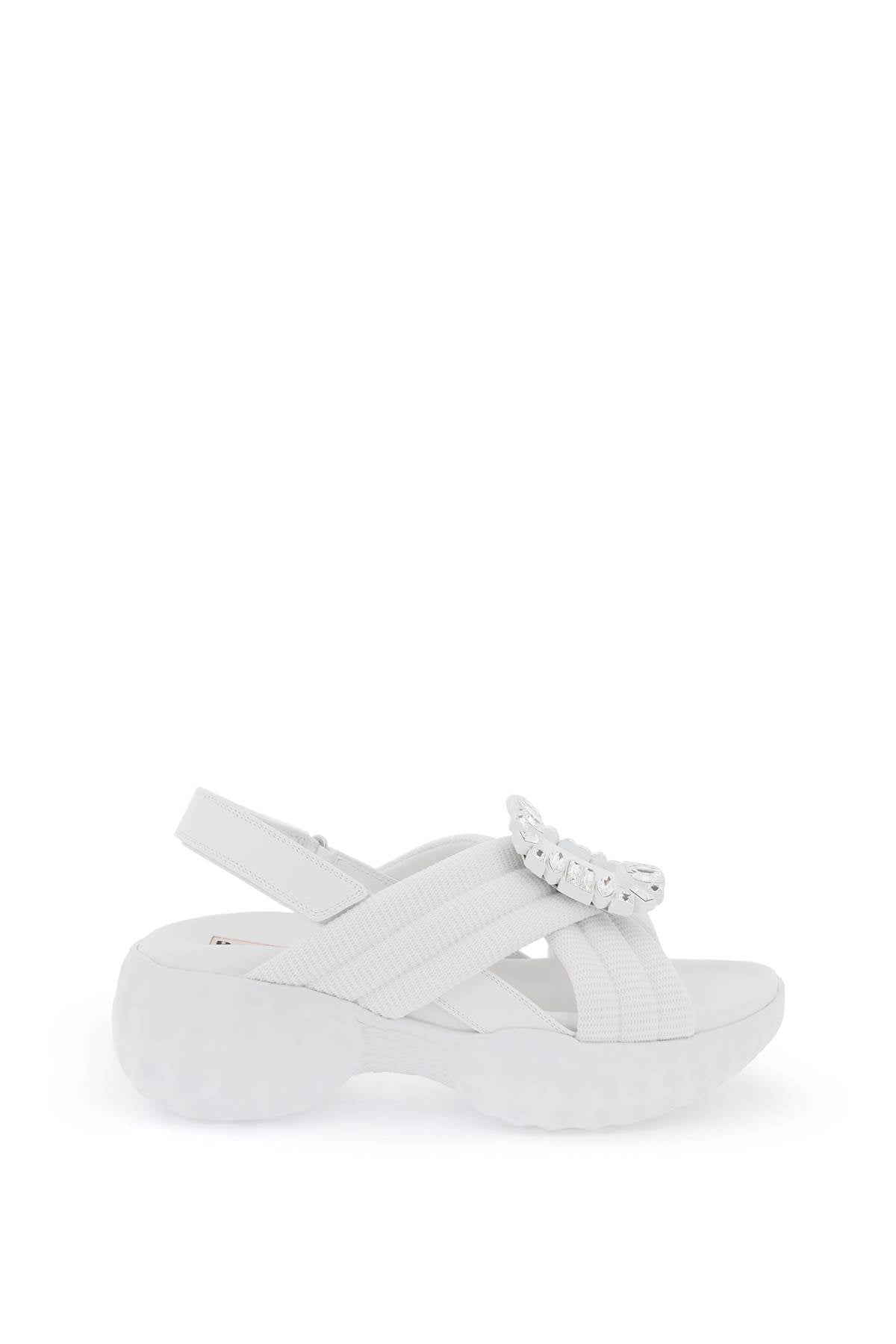 Roger Vivier Roger vivier viv' run light sandals with rhinestone buckle