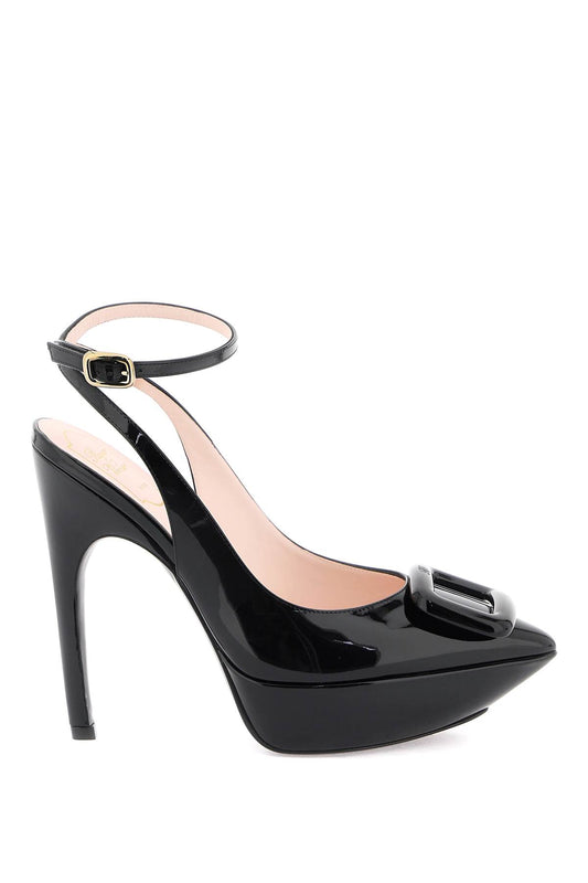 Roger Vivier Roger vivier patent leather viv' choc slingback pumps