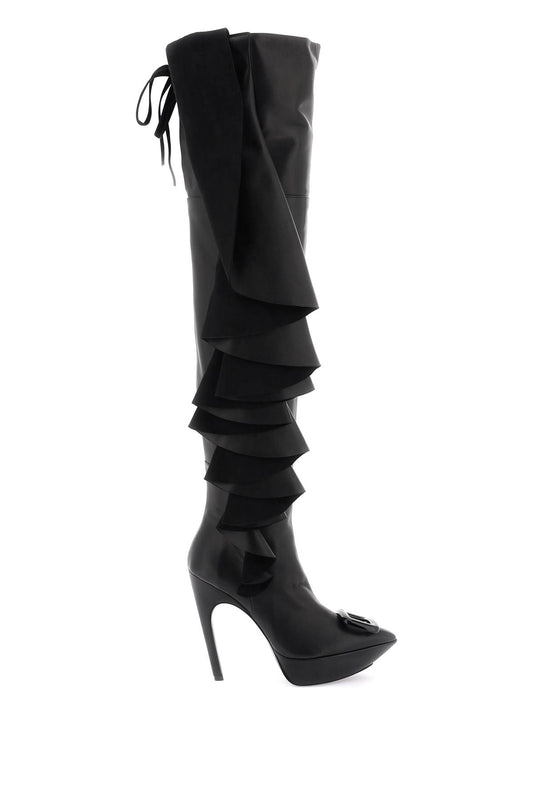 Roger Vivier Roger vivier 'choc buckle boots with ruffles