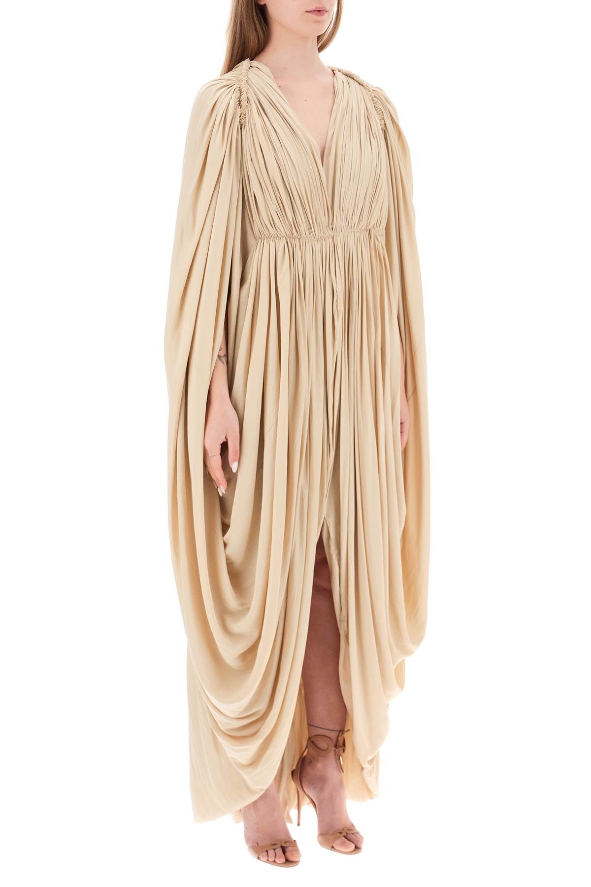 Lanvin Lanvin charmeuse draped maxi dress