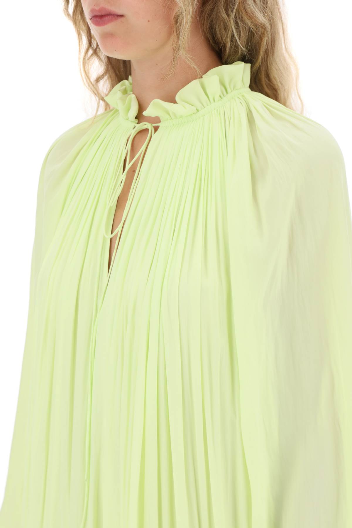 Lanvin Lanvin short ruffled dress in charmeuse