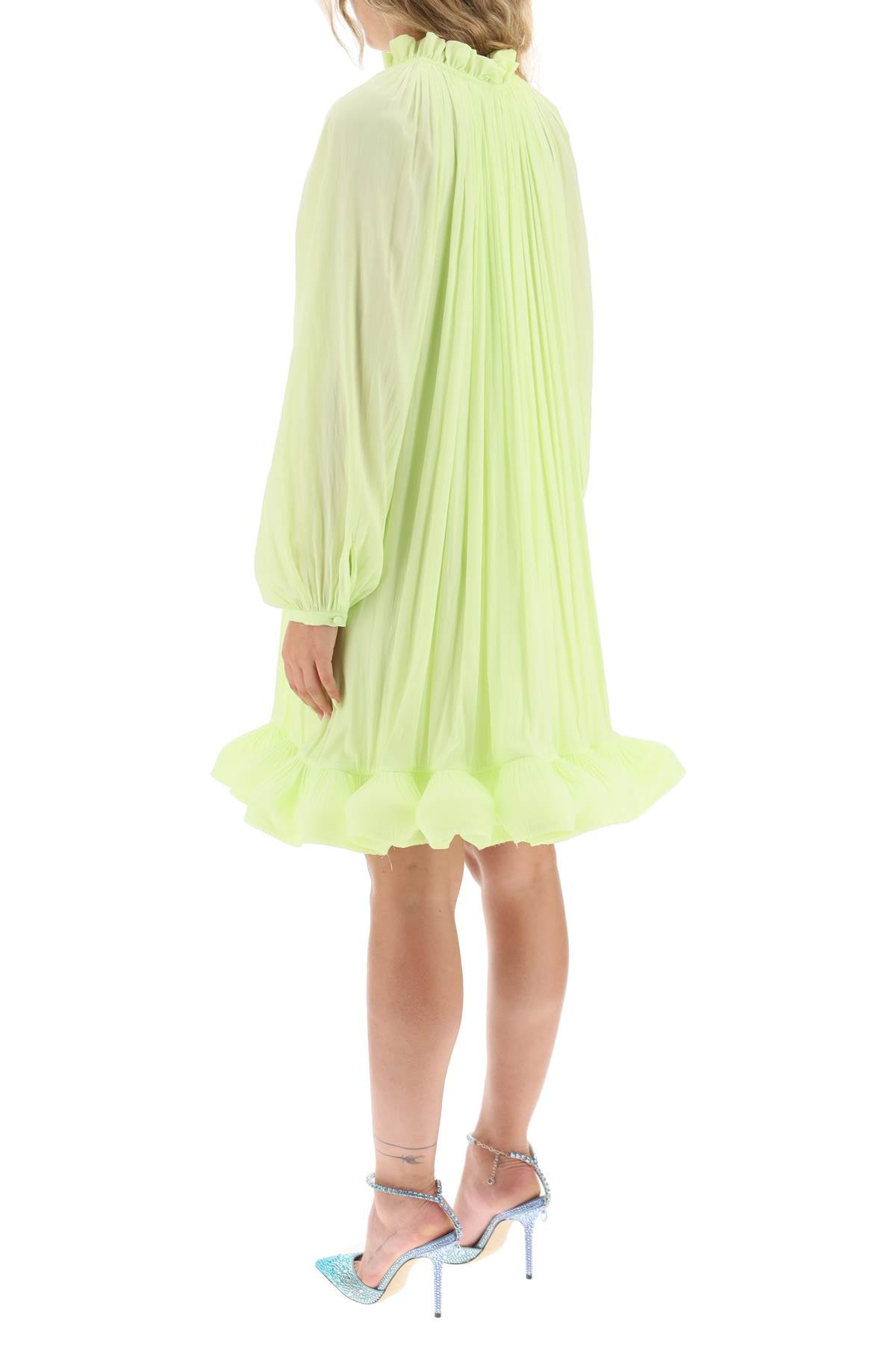 Lanvin Lanvin short ruffled dress in charmeuse