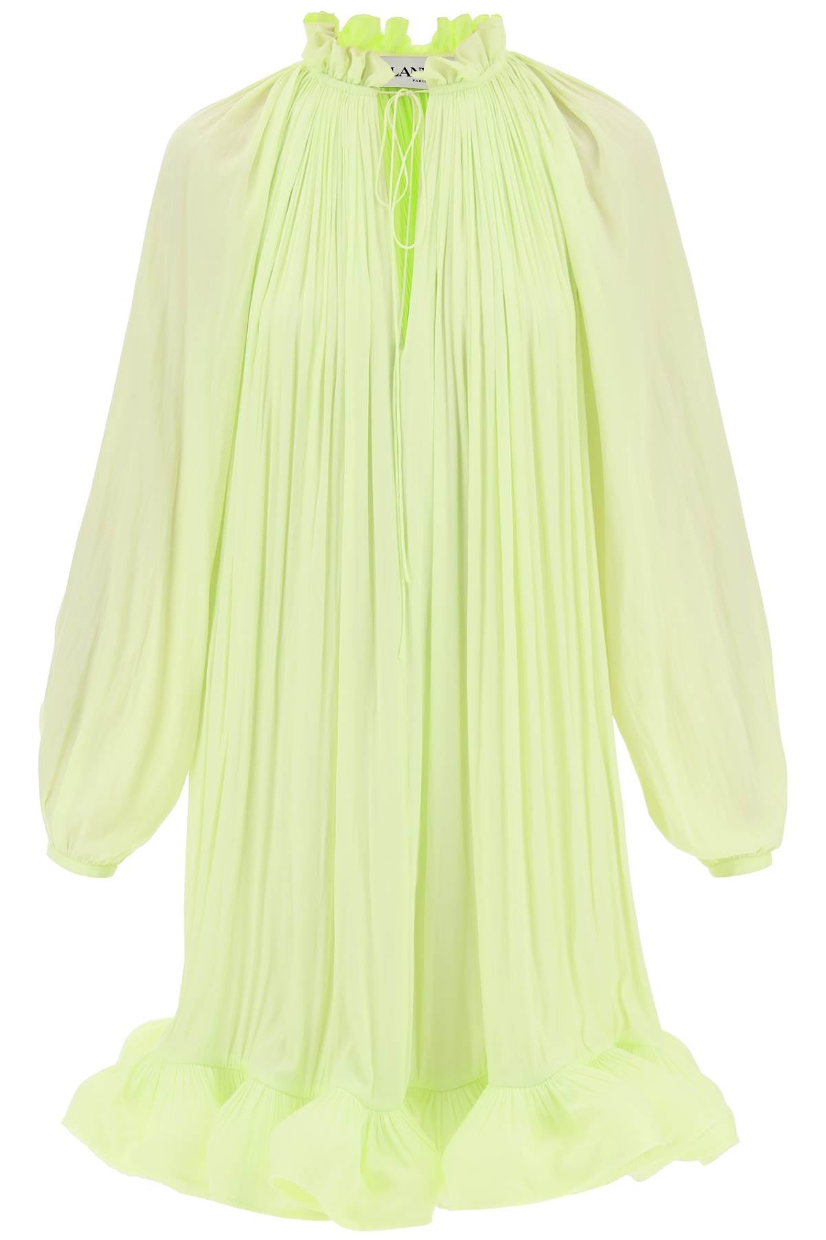 Lanvin Lanvin short ruffled dress in charmeuse