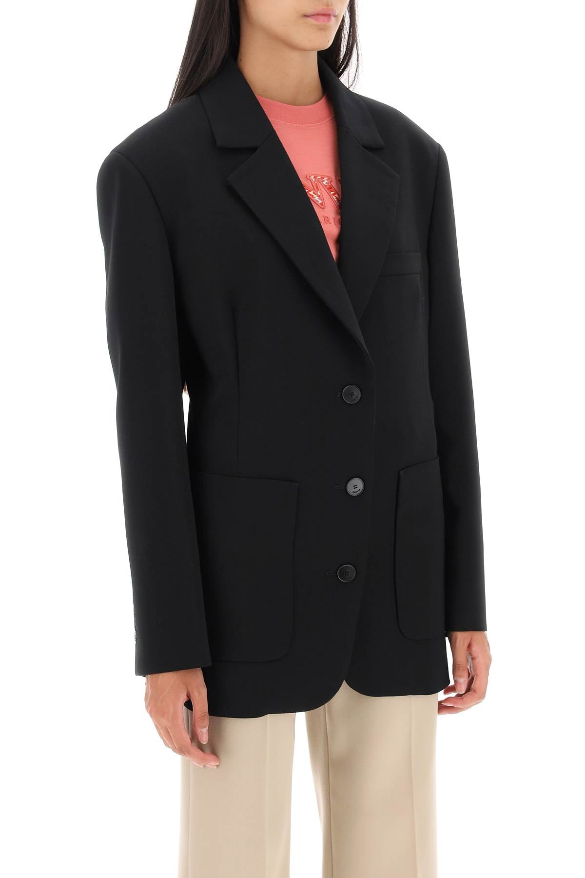 Lanvin stretch wool waisted blazer