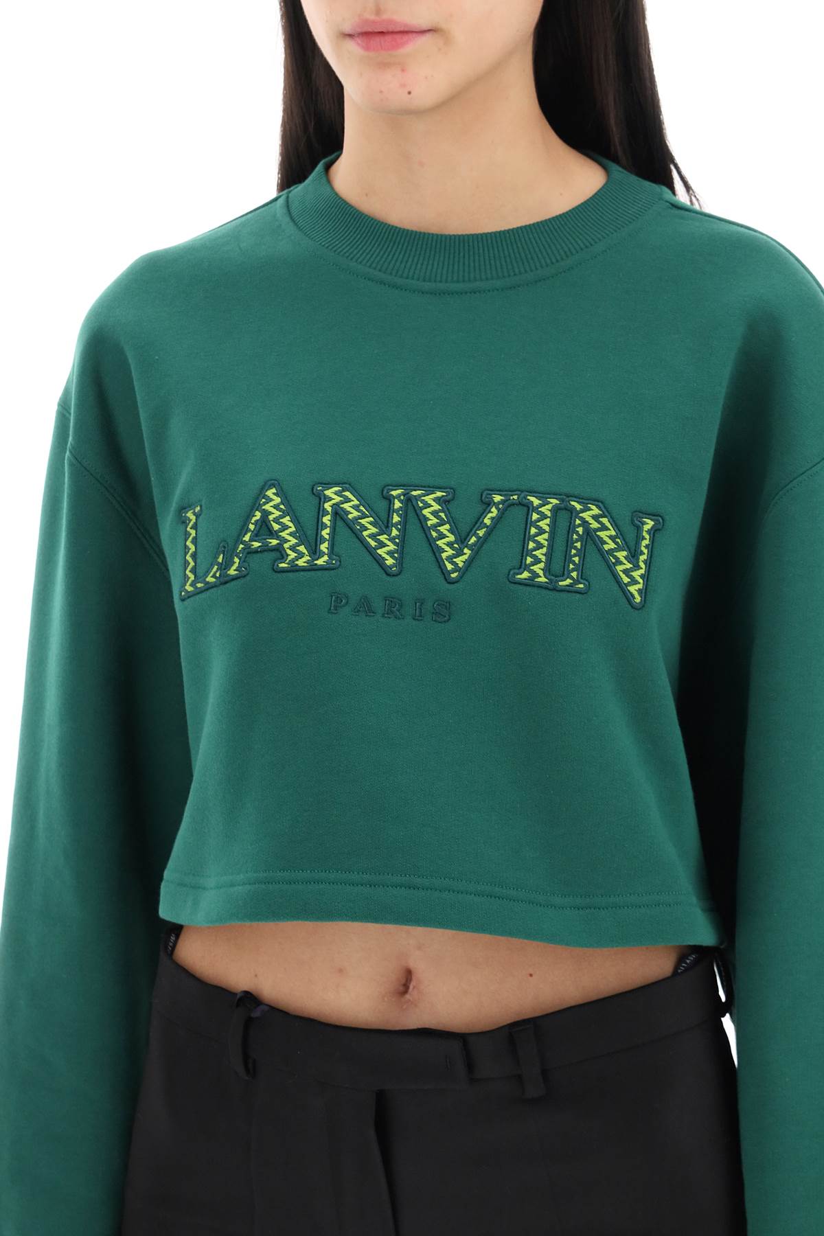 Lanvin Lanvin cropped sweatshirt with embroidered logo patch