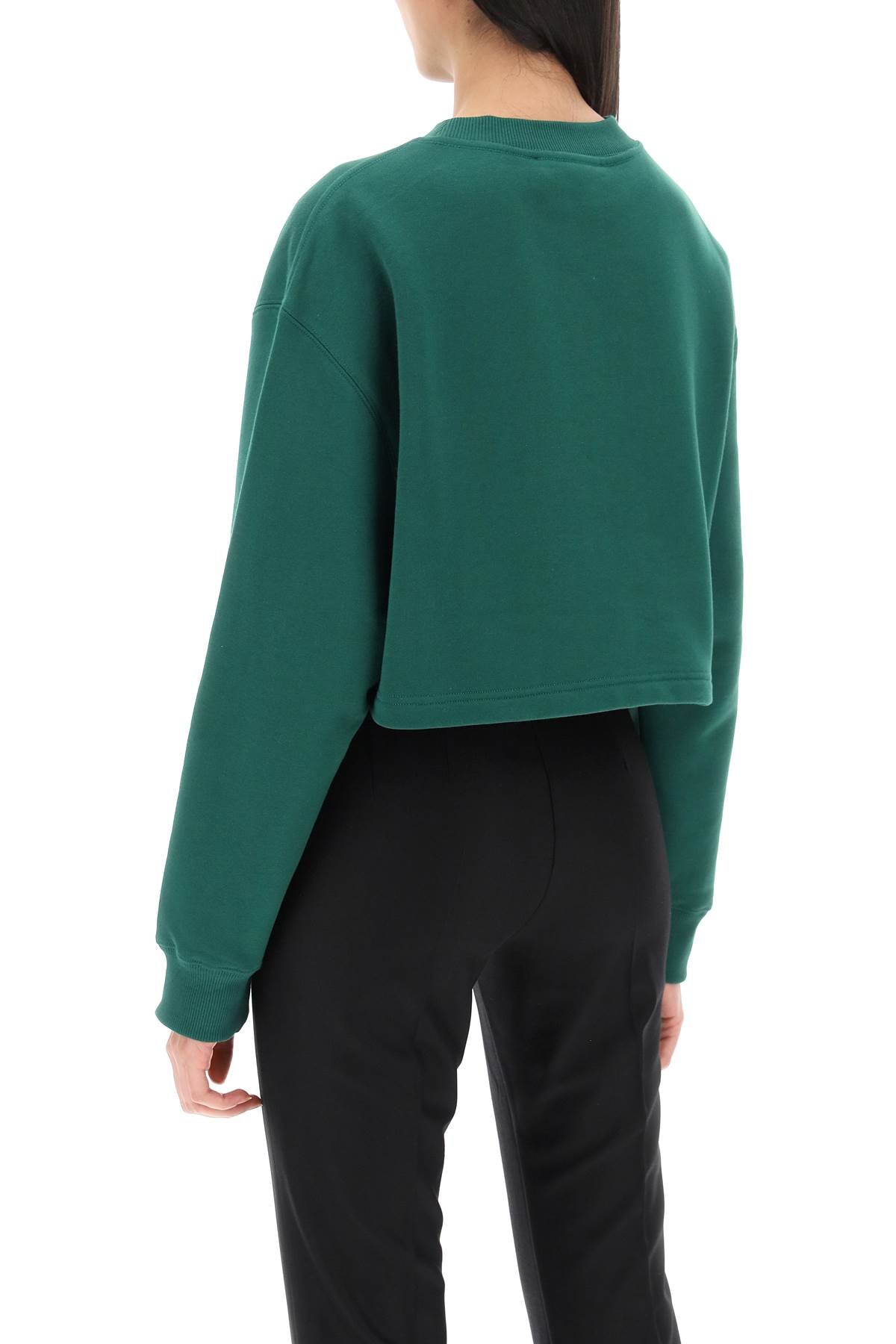 Lanvin Lanvin cropped sweatshirt with embroidered logo patch