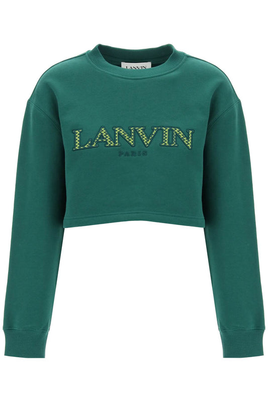 Lanvin Lanvin cropped sweatshirt with embroidered logo patch